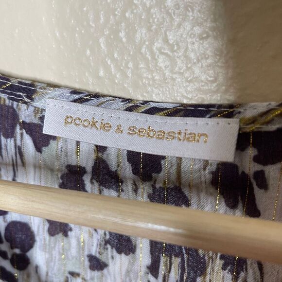 Pookie &Sebastian Womens Leopard Print Blouse Size Small - Picture 4 of 9